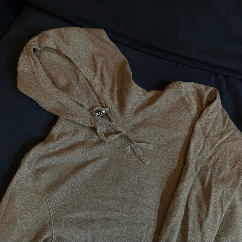 NEW GREY DOLCE & GABBANA CASHMERE HOODIE SWEATER